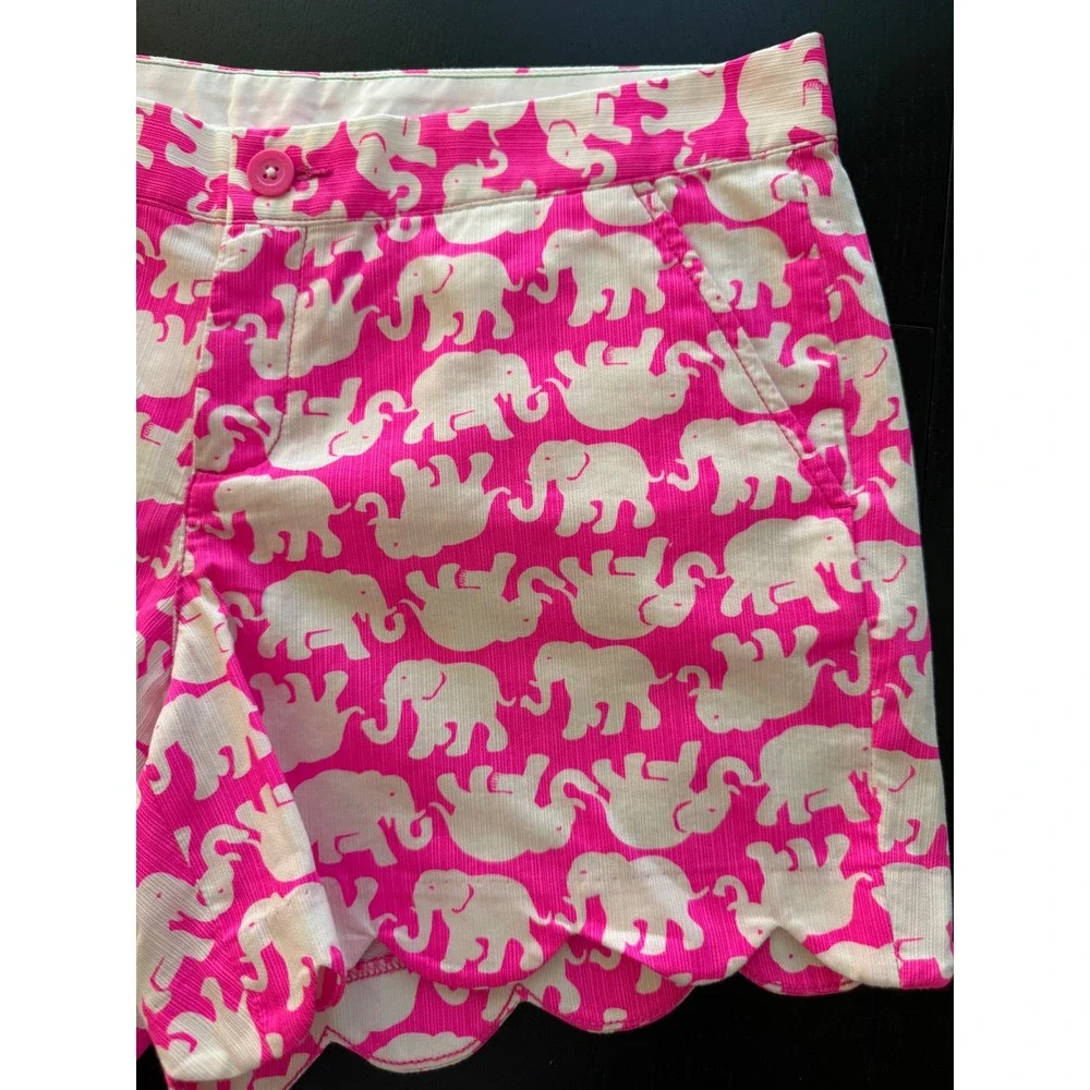 Lilly Pulitzer Buttercup Short Womens‎ 6 Elephant Tusk-in Sun Pink Scalloped Hem